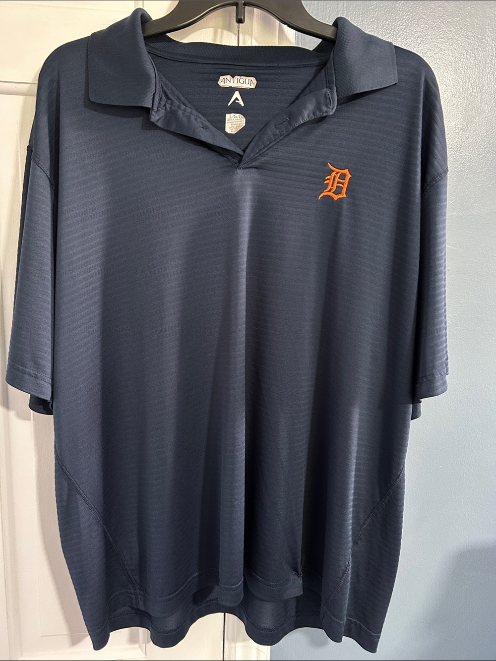 Antigua Navy Polo with Orange Detroit 'D' Logo